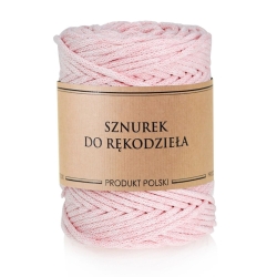 Sznurek do rękodzieła makramy z rdzeniem Pastelowy róż 5mm 100m