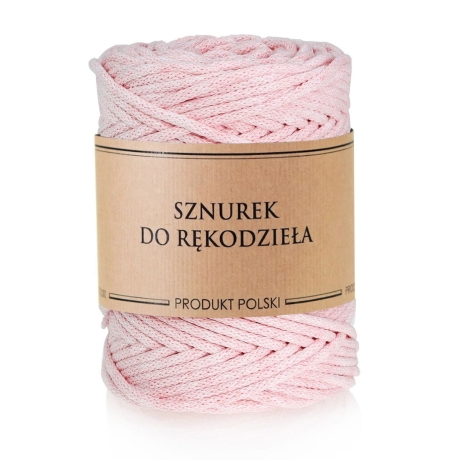 Przejdź do produktu Sznurek do rękodzieła makramy z rdzeniem Pastelowy róż 5mm 100m