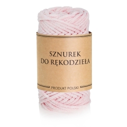 Sznurek do rękodzieła makramy z rdzeniem Pastelowy róż 3mm 50m