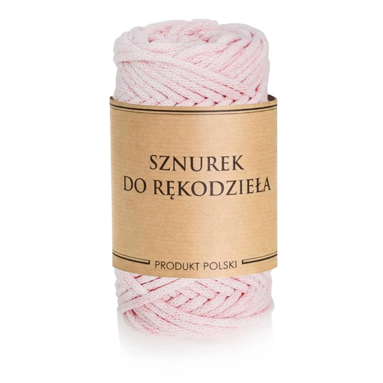 Sznurek do rękodzieła makramy z rdzeniem Pastelowy róż 3mm 50m