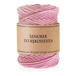 Sznurek do rękodzieła makramy z rdzeniem Pudrowy róż 3mm 100m