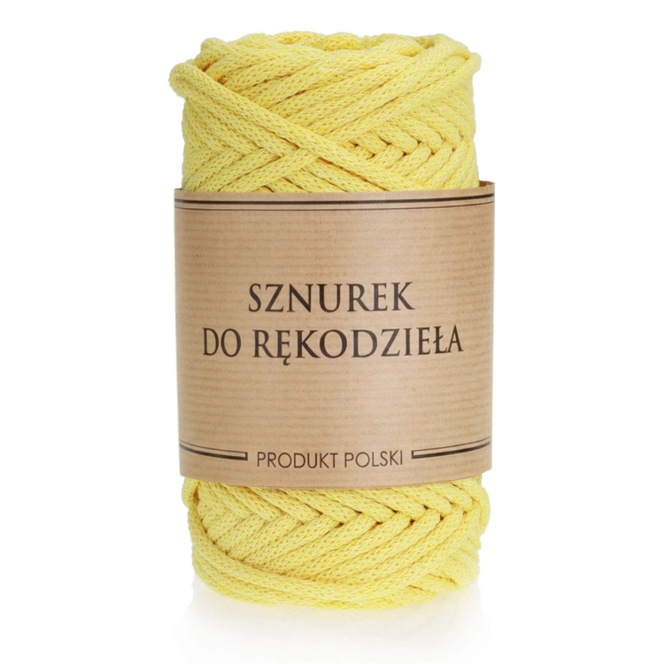 Sznurek do rękodzieła makramy z rdzeniem Żółty 3mm 50m