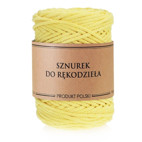 Przejdź do produktu Sznurek do rękodzieła makramy z rdzeniem Żółty 3mm 100m 