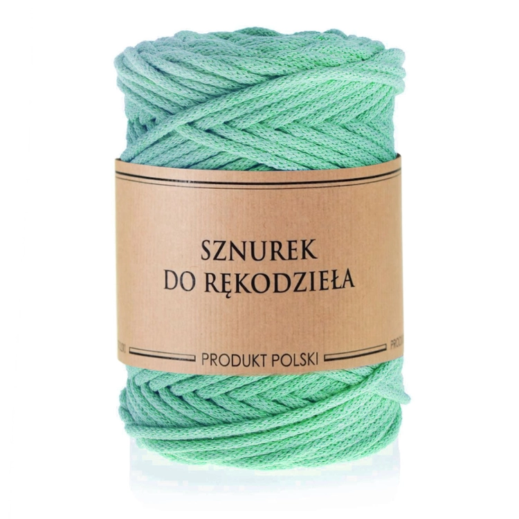 Sznurek do rękodzieła makramy z rdzeniem Mięta 3mm 100m