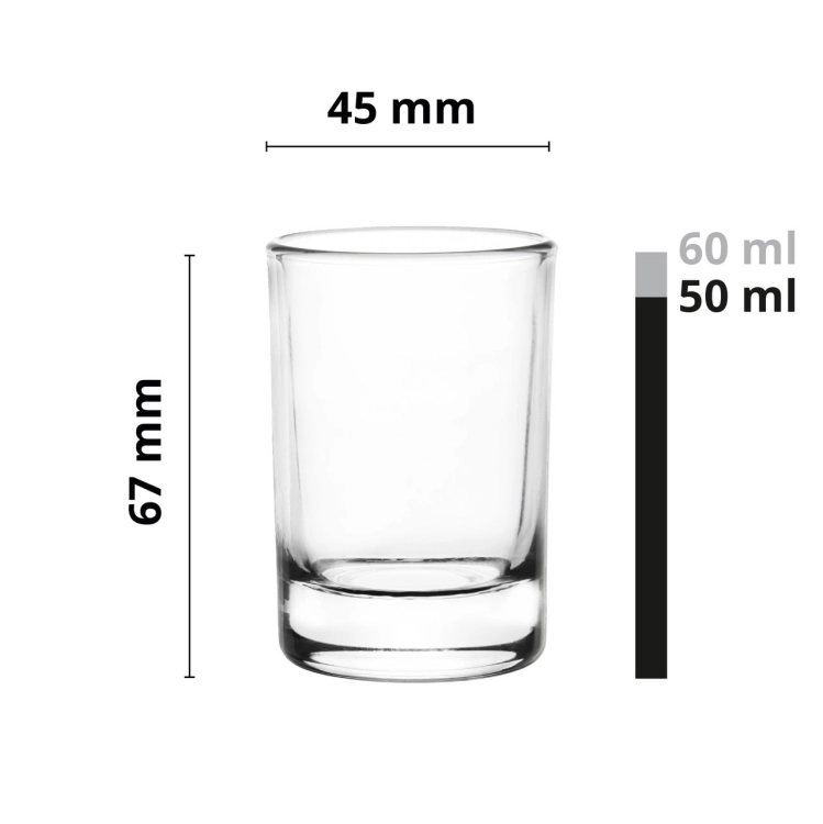 Kieliszki klasyczne SHOT do likieru nalewek wódki 50ml | 6 szt.