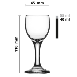 Kieliszki klasyczne na stopce do wódki likieru nalewek 40ml | 6 szt.