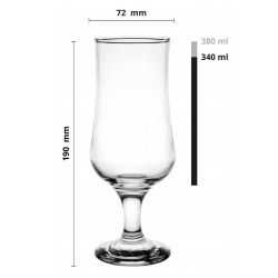Kieliszki koktajlowe szklanki na nóżce pokale do piwa drinków 340ml | 6 szt.