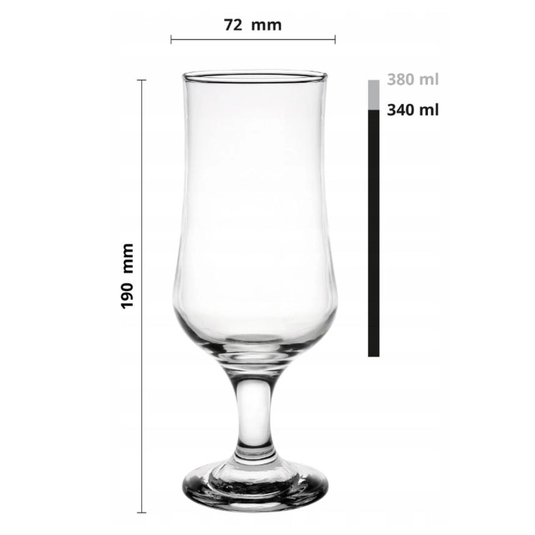 Kieliszki koktajlowe szklanki na nóżce pokale do piwa drinków 340ml | 6 szt.