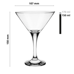Klasyczne kieliszki do martini drinków 150ml | 6 szt.