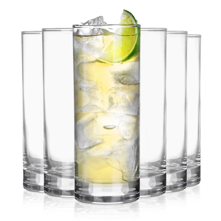 Wysokie szklanki long drink do soku, wody, drinków 340ml | 6 szt.