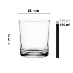 Małe szklanki soft drink do soku, wody, drinków 160ml | 6 szt.