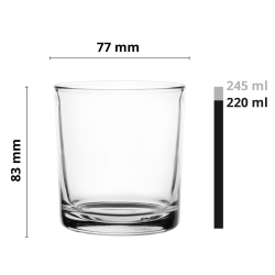 Niskie szklanki soft drink do soku, wody, napojów 220ml | 6 szt.