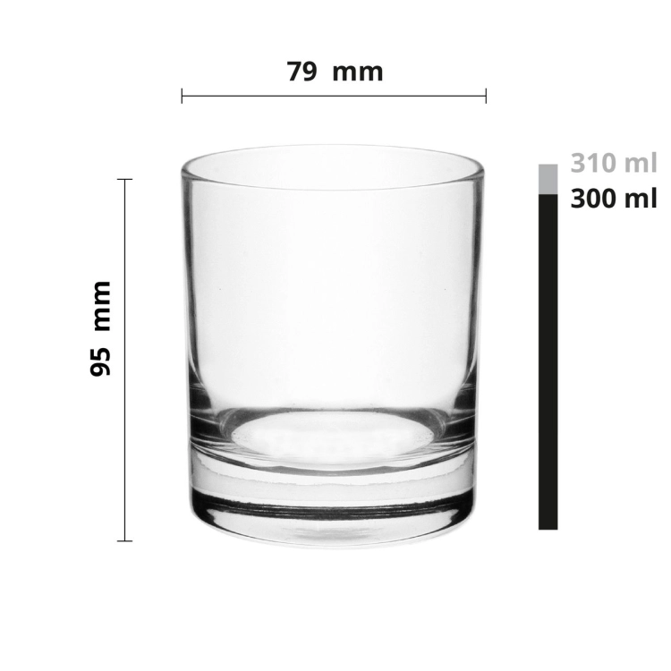 Niskie SOLIDNE szklanki do soku wody whisky 300ml | 6 szt.