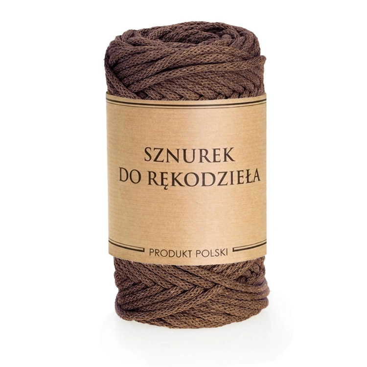 Sznurek do rękodzieła makramy z rdzeniem Brązowy 3mm 50m