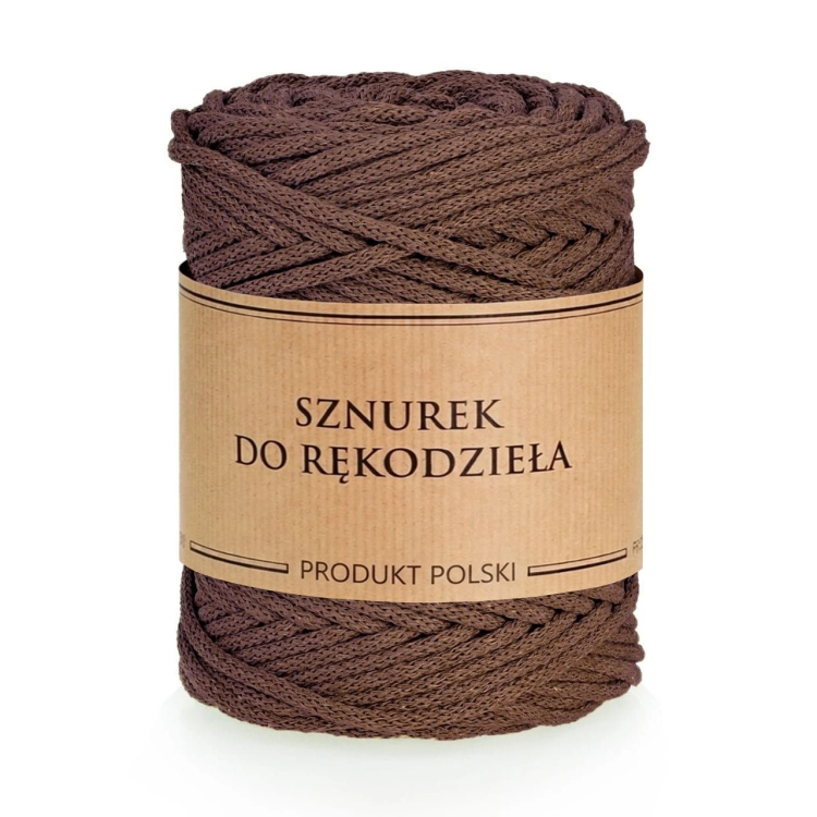 Sznurek do rękodzieła makramy z rdzeniem Brązowy 5mm 100m