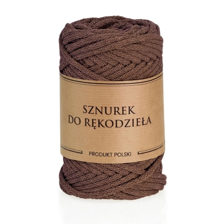Przejdź do produktu Sznurek do rękodzieła makramy z rdzeniem Brązowy 5mm 50m