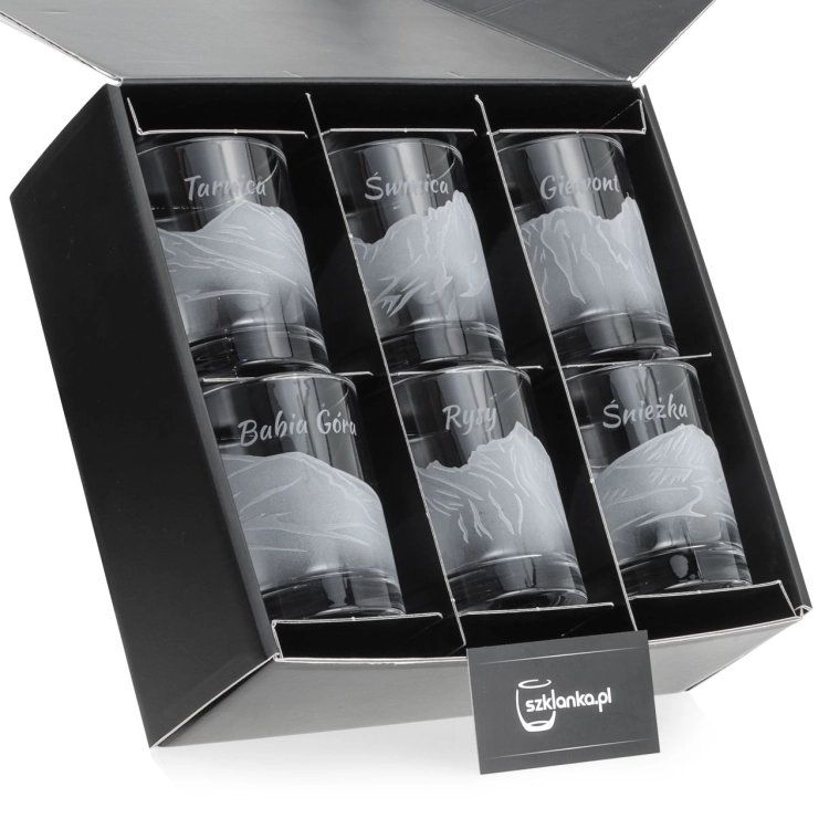 Szklanki do whisky Polskie Góry (NOVA) 350 ml | 6 szt. w pudełku Szklanka.pl