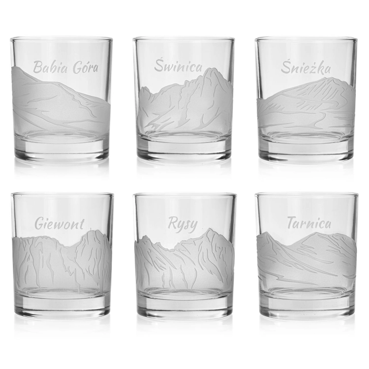 Szklanki do whisky Polskie Góry (NOVA) 350 ml | 6 szt. w pudełku Szklanka.pl
