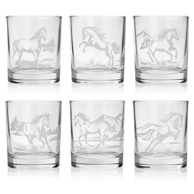 Szklanki do whisky Konie (NOVA) 350 ml | 6 szt. w pudełku Szklanka.pl