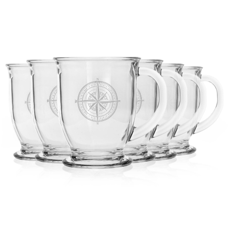 Przejdź do produktu RÓŻA WIATRÓW kubki do kawy, herbaty, wody, soku XXL 400ml | 6szt. (KUBAS)