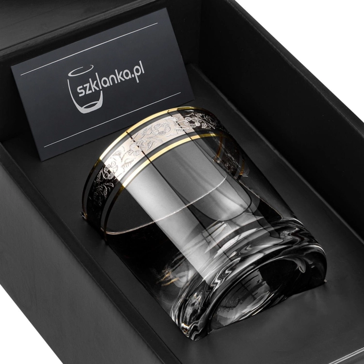 Ekskluzywna szklanka do whisky ZŁOTO PLATYNA (2) | 320ml | 1szt.