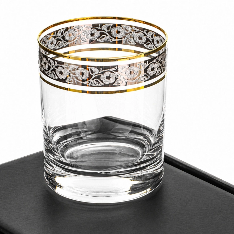 Ekskluzywna szklanka do whisky ZŁOTO PLATYNA (2) | 320ml | 1szt.