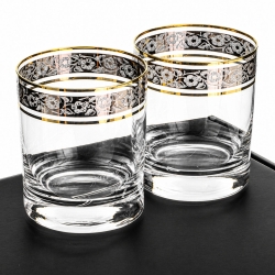 Ekskluzywne szklanki do whisky ZŁOTO PLATYNA (2) | 320ml | 2szt.