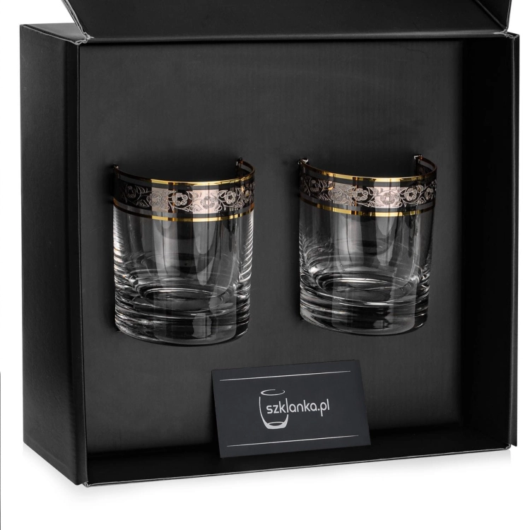 Ekskluzywne szklanki do whisky ZŁOTO PLATYNA (2) | 320ml | 2szt.