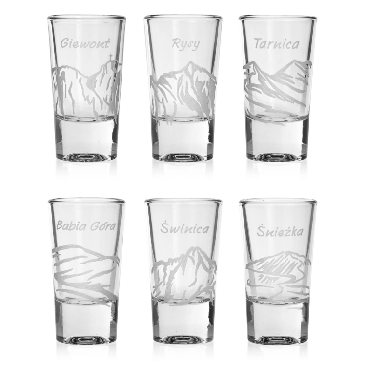 Kieliszki do wódki SHOT Polskie Góry (TG70114) 28 ml | 6 szt. w pudełku Szklanka.pl