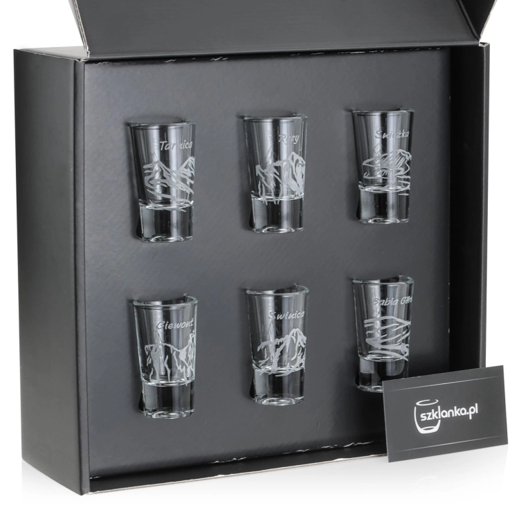 Kieliszki do wódki SHOT Polskie Góry (TG70114) 28 ml | 6 szt. w pudełku Szklanka.pl
