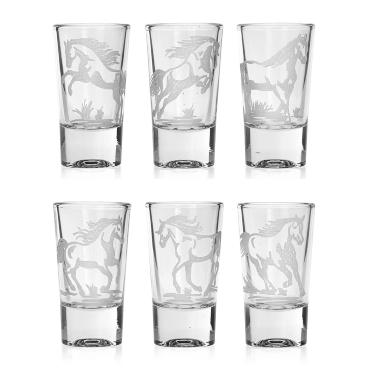 Kieliszki do wódki SHOT Konie (TG70114) 28 ml | 6 szt. w pudełku Szklanka.pl