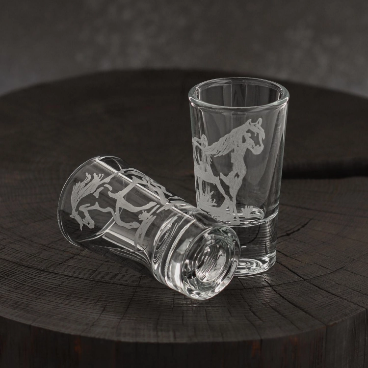 Kieliszki do wódki SHOT Konie (TG70114) 28 ml | 6 szt. w pudełku Szklanka.pl