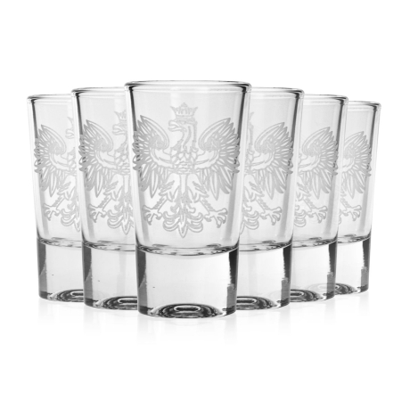 Przejdź do produktu Kieliszki do wódki SHOT Polska ORZEŁ (TG70114) 28 ml | 6 szt. w pudełku Szklanka.pl