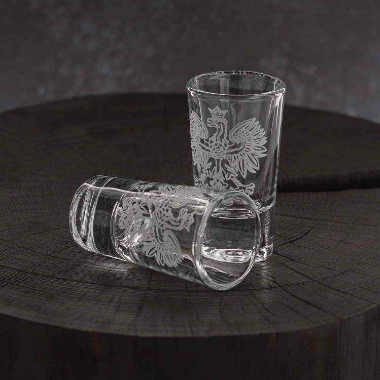 Kieliszki do wódki SHOT Polska ORZEŁ (TG70114) 28 ml | 6 szt. w pudełku Szklanka.pl