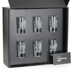 Kieliszki do wódki SHOT Wędkarskie (TG70114) 28 ml | 6 szt. w pudełku Szklanka.pl