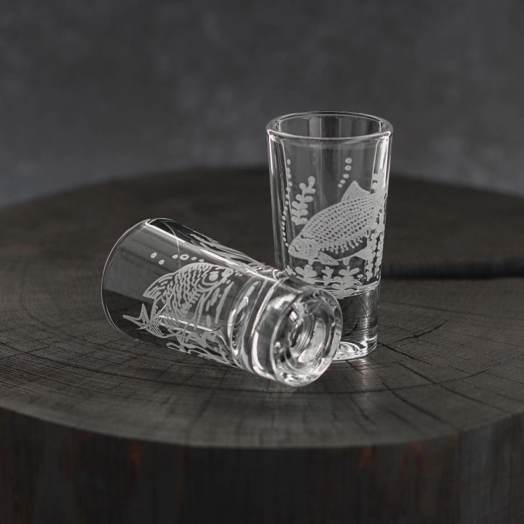 Kieliszki do wódki SHOT Wędkarskie (TG70114) 28 ml | 6 szt. w pudełku Szklanka.pl