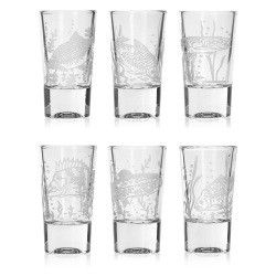 Kieliszki do wódki SHOT Wędkarskie (TG70114) 28 ml | 6 szt. w pudełku Szklanka.pl