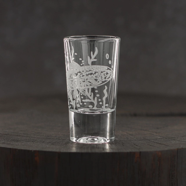 Kieliszki do wódki SHOT Wędkarskie (TG70114) 28 ml | 6 szt. w pudełku Szklanka.pl