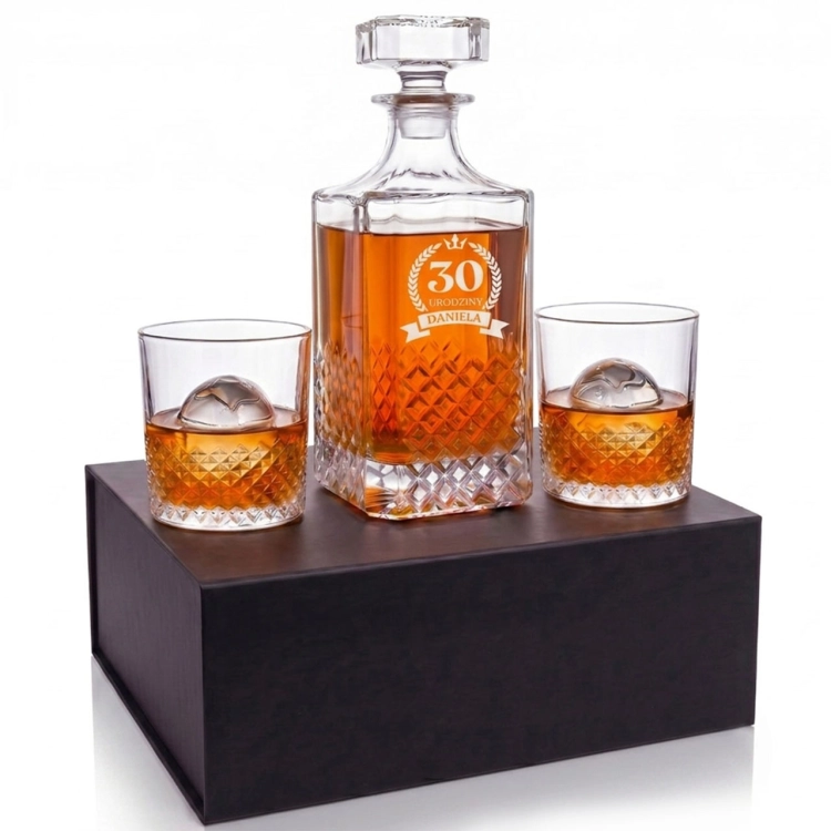 Zestaw do whisky 2+1 CRYSTAL karafka + 2 szklanki z grawerem na karafce