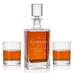 Zestaw do whisky 2+1 NOVA karafka + 2 szklanki z GRAWEREM na karafce