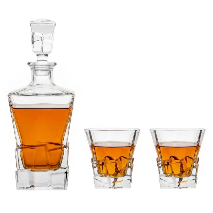 Zestaw do whisky 2+1 ROYAL karafka + 2 szklanki z GRAWEREM na karafce