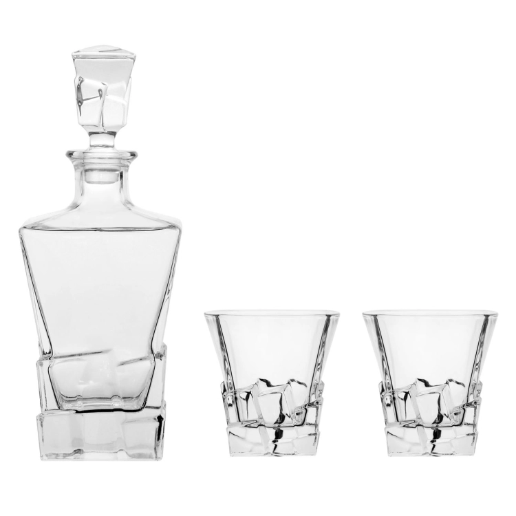 Zestaw do whisky 2+1 ROYAL karafka + 2 szklanki z GRAWEREM na karafce
