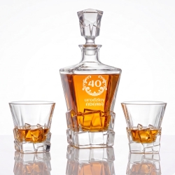 Zestaw do whisky 2+1 ROYAL karafka + 2 szklanki z GRAWEREM na karafce