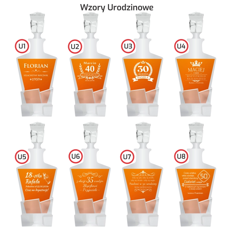 Zestaw do whisky 2+1 ROYAL karafka + 2 szklanki z GRAWEREM na karafce