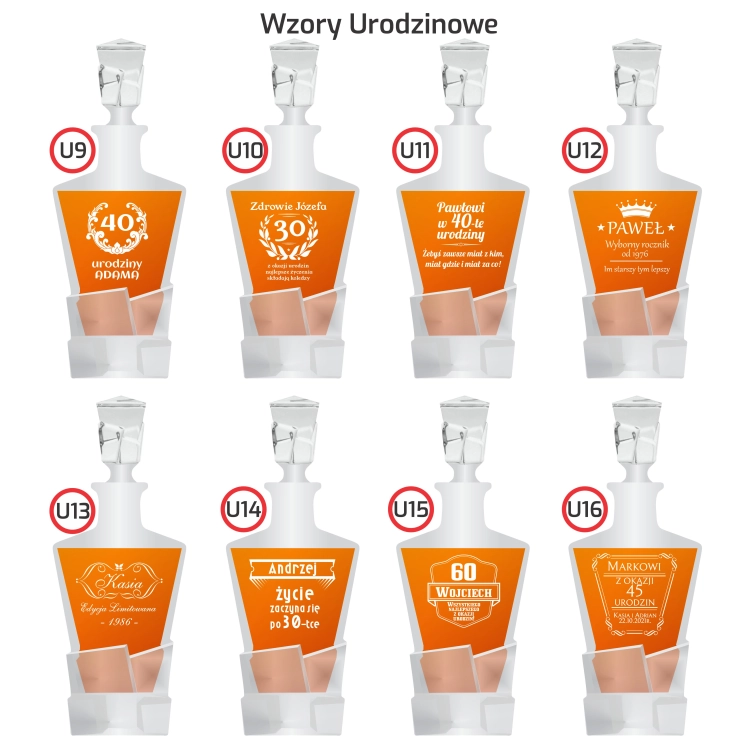 Zestaw do whisky 2+1 ROYAL karafka + 2 szklanki z GRAWEREM na karafce