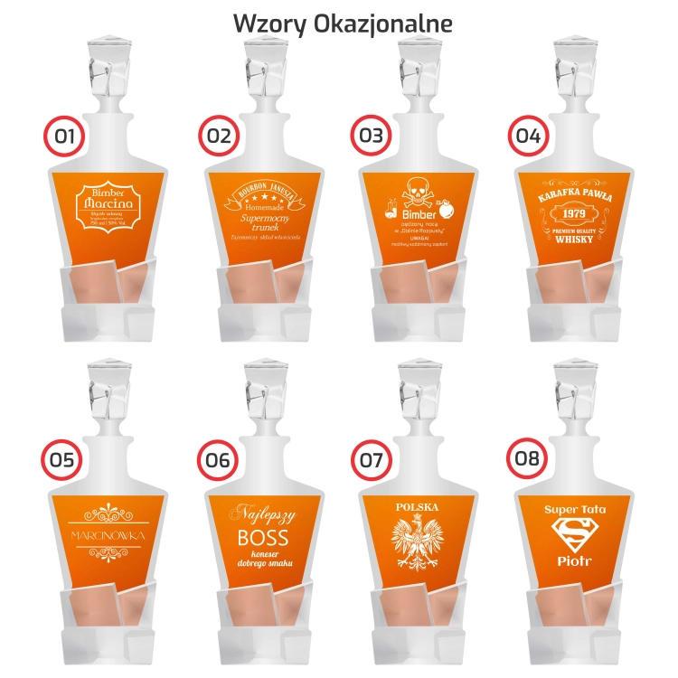 Zestaw do whisky 2+1 ROYAL karafka + 2 szklanki z GRAWEREM na karafce
