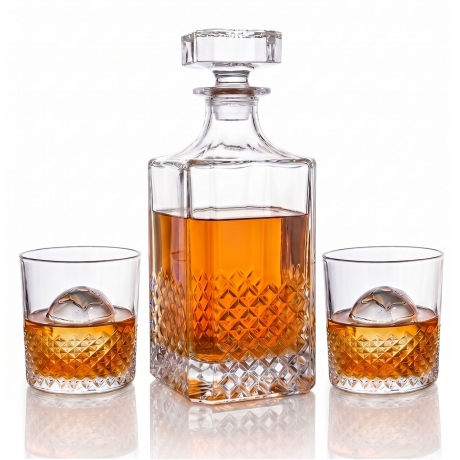 Przejdź do produktu Zestaw do whisky 2+1 CRYSTAL karafka + 2 szklanki w pudełku NA PREZENT