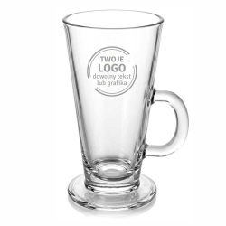 PAKIET 6 sztuk: szklanki reklamowe / firmowe z TWOIM logo firmy / grawerowane - LATTE 250ml