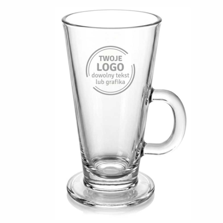 Przejdź do produktu PAKIET 6 sztuk: szklanki reklamowe / firmowe z TWOIM logo firmy / grawerowane - LATTE 250ml