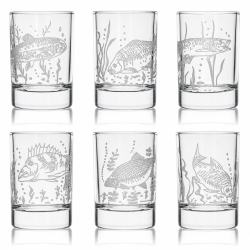 Kieliszki do wódki SHOT Wędkarskie (NR101) 50 ml | 6 szt. w pudełku Szklanka.pl